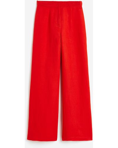 H&M Weite Hose aus Leinenmix - Rot