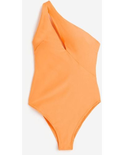 H&M Einseitig schulterfreier Badeanzug High Leg - Orange
