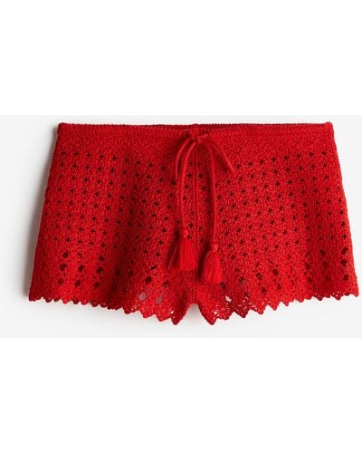 H&M Mini short façon crochet - Rouge