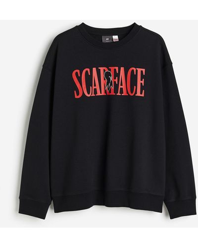 H&M Sweatshirt in Loose Fit - Schwarz