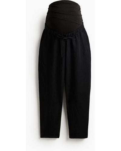 H&M MAMA Pantalon en lin mélangé - Noir
