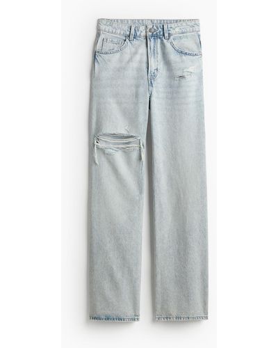 H&M Wide High Jeans - Grijs