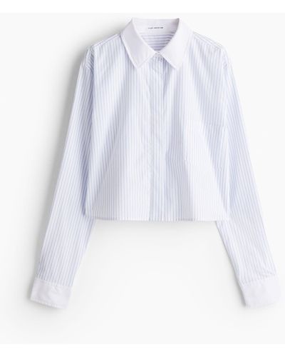 H&M Stripe Crop Uniform Shirt - Wit