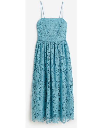 H&M Bandeau-Kleid aus Spitze - Blau