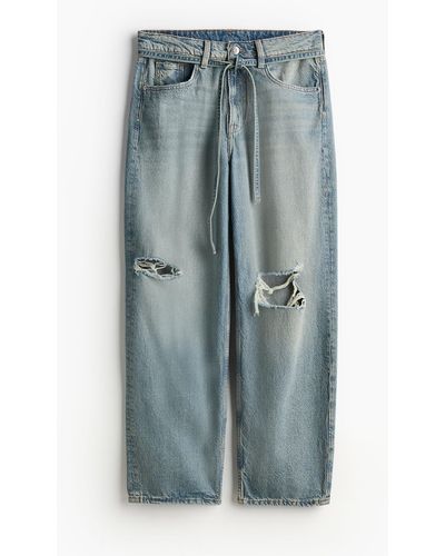 H&M Super Baggy Low Jeans - Blau