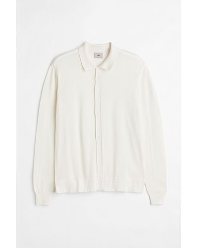 H&M Cardigan aus Pima-Baumwolle Regular Fit - Weiß
