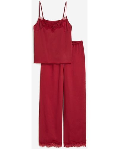H&M Pyjama mit Trägertop und Hose - Rot