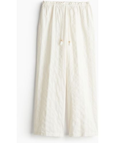 H&M Wide drawstring trousers - Weiß