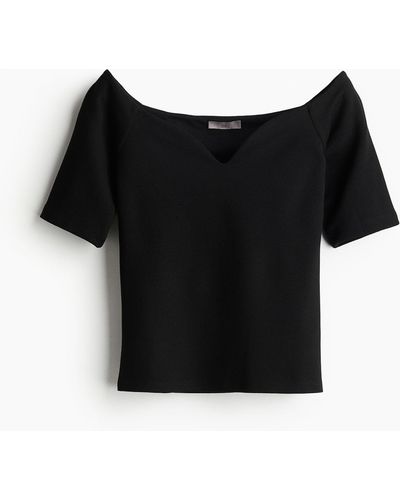 H&M Off-Shoulder-Shirt - Schwarz