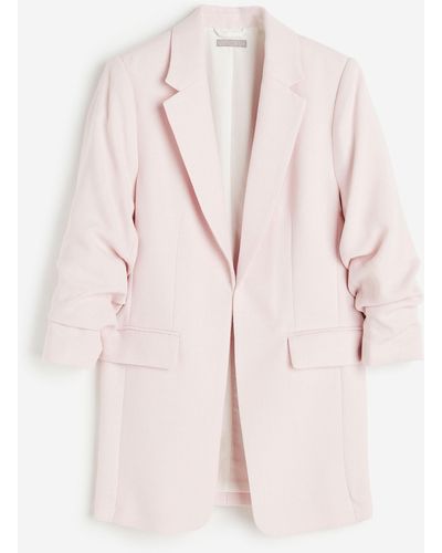 H&M Blazer mit gerafftem Arm - Pink