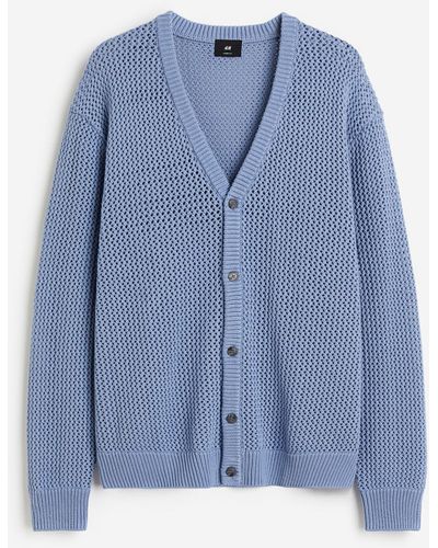 H&M Ajourgebreid Vest - Blauw