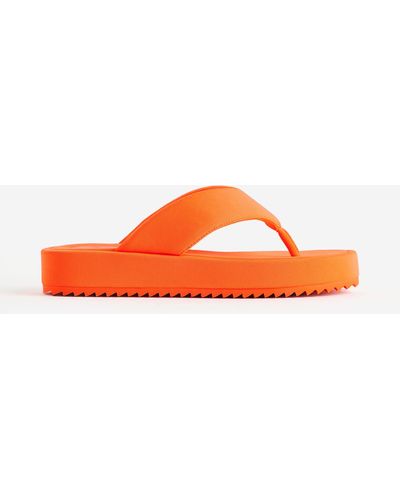 H&M Flatform-slippers - Oranje
