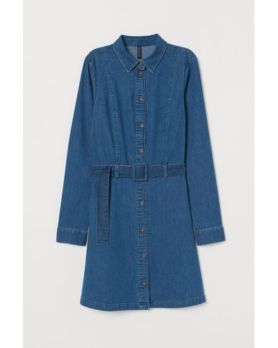 H&M Denimkleid mit Gürtel - Blau