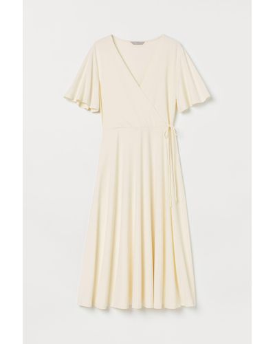 H&M Kleid mit Butterfly-Ärmeln - Weiß