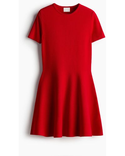 H&M Ausgestelltes Kleid - Rot