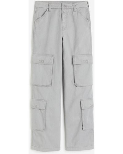 H&M Pantalon cargo en twill - Gris
