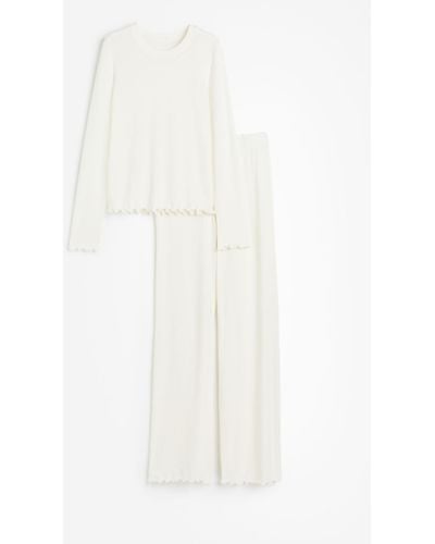 H&M Top et pantalon de pyjama - Blanc