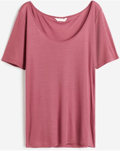 H&M T-Shirt aus Lyocell - Pink