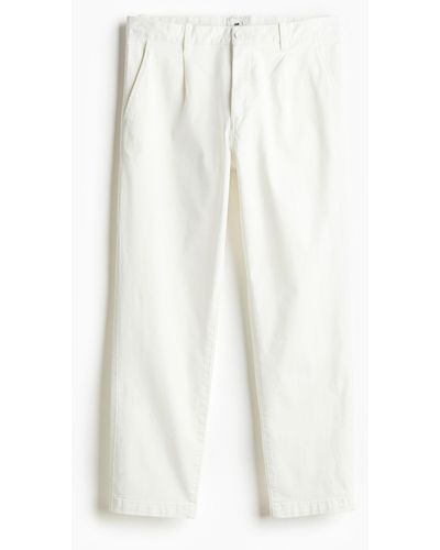 H&M Cropped-Chino aus Baumwolle in Regular Fit - Weiß