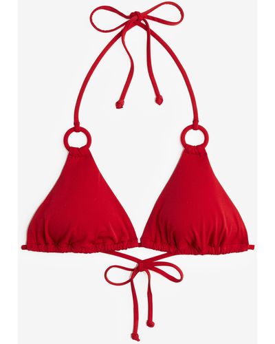 H&M Wattiertes Triangel-Bikinitop - Rot