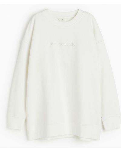 H&M Sweatshirt mit Print - Weiß
