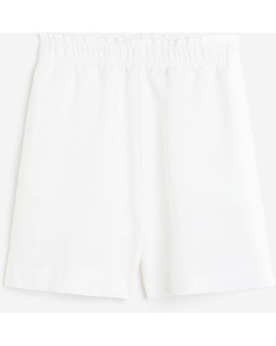 H&M Shorts aus Leinenmix - Weiß