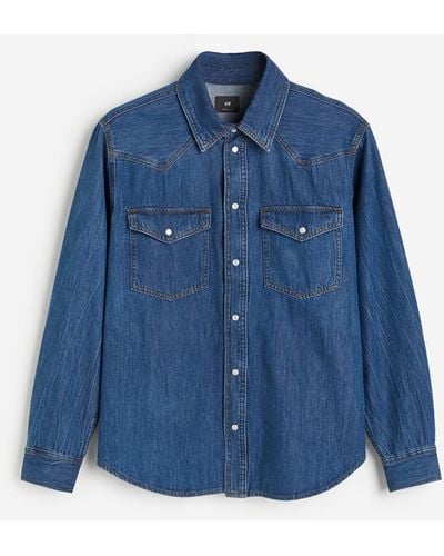 H&M Denim Overhemd - Blauw