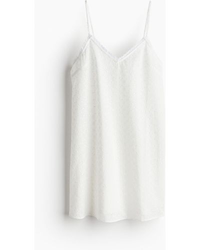 H&M Negligé Met Broderie Anglaise - Wit