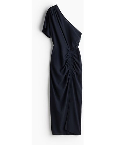 H&M Drapiertes One-Shoulder-Kleid - Schwarz