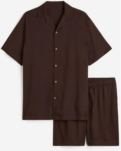 H&M Lyocell-Pyjama Regular Fit - Braun