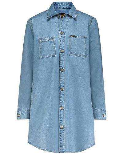 H&M Unionall Shirt Dress - Blau