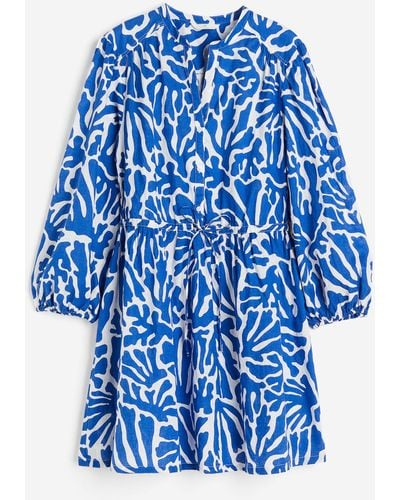 H&M Kleid aus Leinenmix - Blau