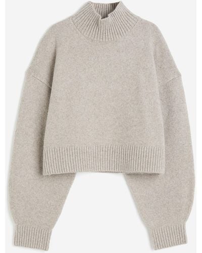 H&M Oversized Pullover mit Turtleneck - Weiß