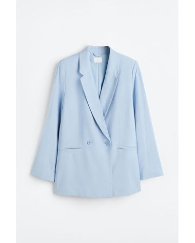 H&M Double-breasted Blazer - Blauw