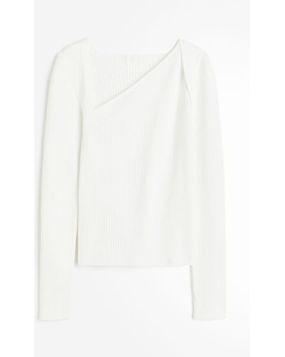 H&M Pull à encolure asymétrique - Blanc