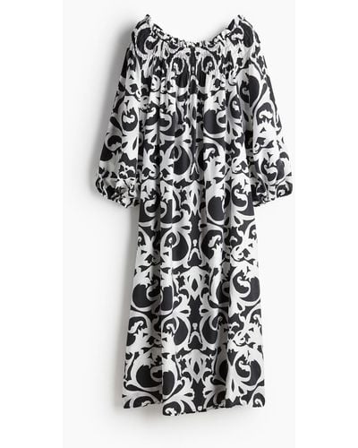 H&M Off-Shoulder-Kleid in Oversize-Passform - Weiß
