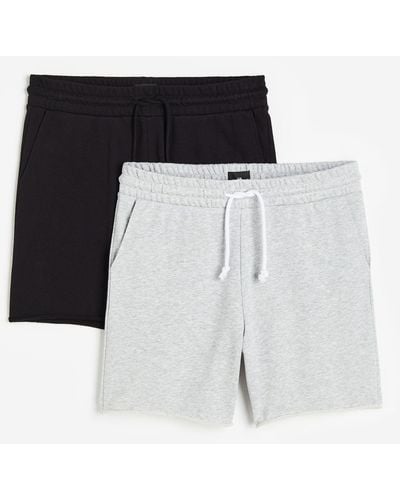 H&M Lot de 2 shorts Regular Fit en molleton - Blanc