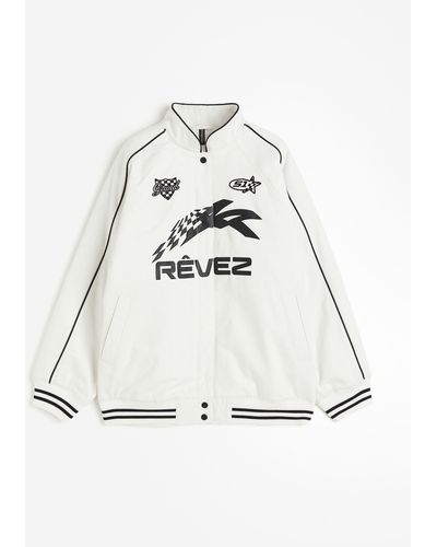 H&M Wattierte Jacke mit Motivdetail - Weiß