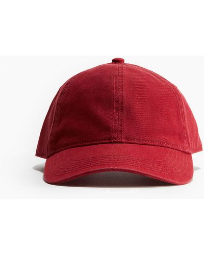 H&M Cap aus Denim im Washed-Look - Rot