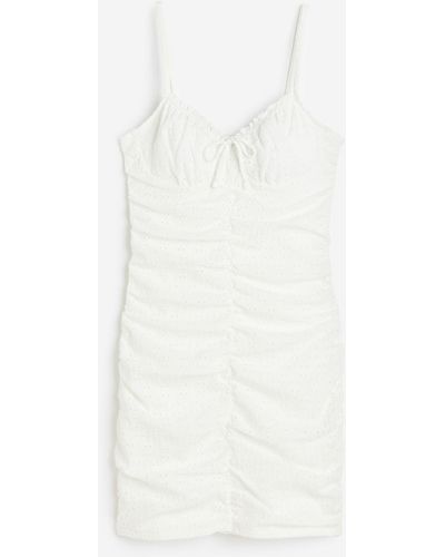 H&M Drapiertes Kleid - Weiß