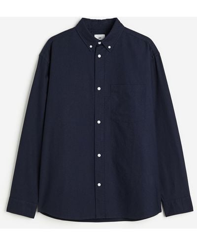 H&M Chemise Oxford Relaxed Fit - Bleu