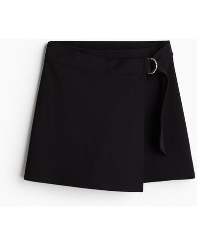 H&M Jupe-short portefeuille en jersey - Noir