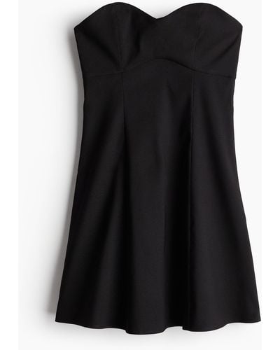 H&M Robe bandeau avec jupe évasée - Noir