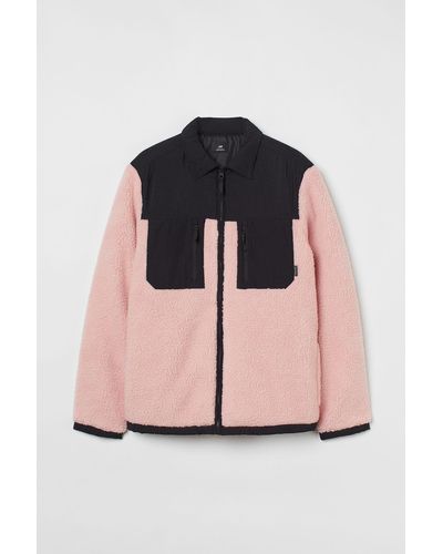 H&M Overshirt aus Lammfellimitat Regular Fit - Pink