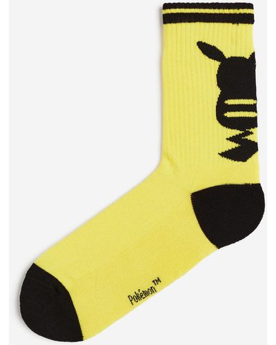 H&M Socken mit Motiv - Gelb