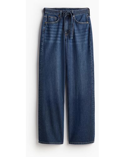 H&M Feather Soft Wide High Jeans - Blau