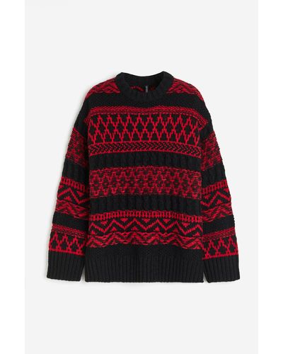 H&M Oversized Pullover - Rot