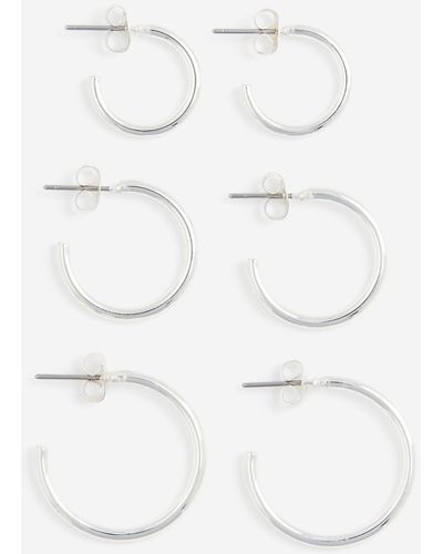 H&M 3 Paar Runde Ohrringe - Weiß