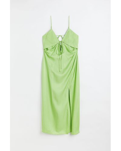 H&M Cut-out-Kleid mit V-Neck - Grün