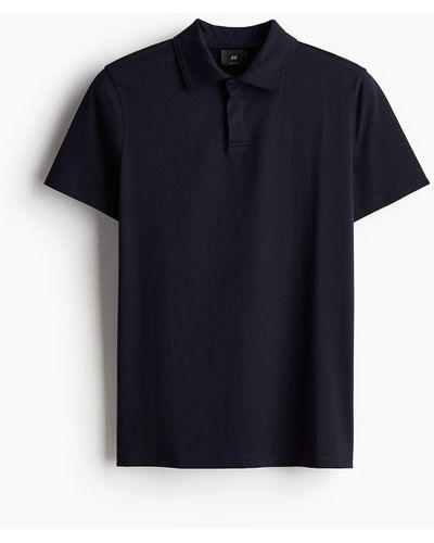H&M Poloshirt in Muscle Fit - Blau